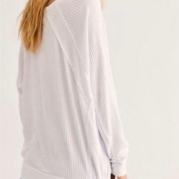 NWT- FREE PEOPLE ULTRA COMFY SANTA CLARA THERMAL TOP IN ALABASTER - XS - Picture 4 of 9